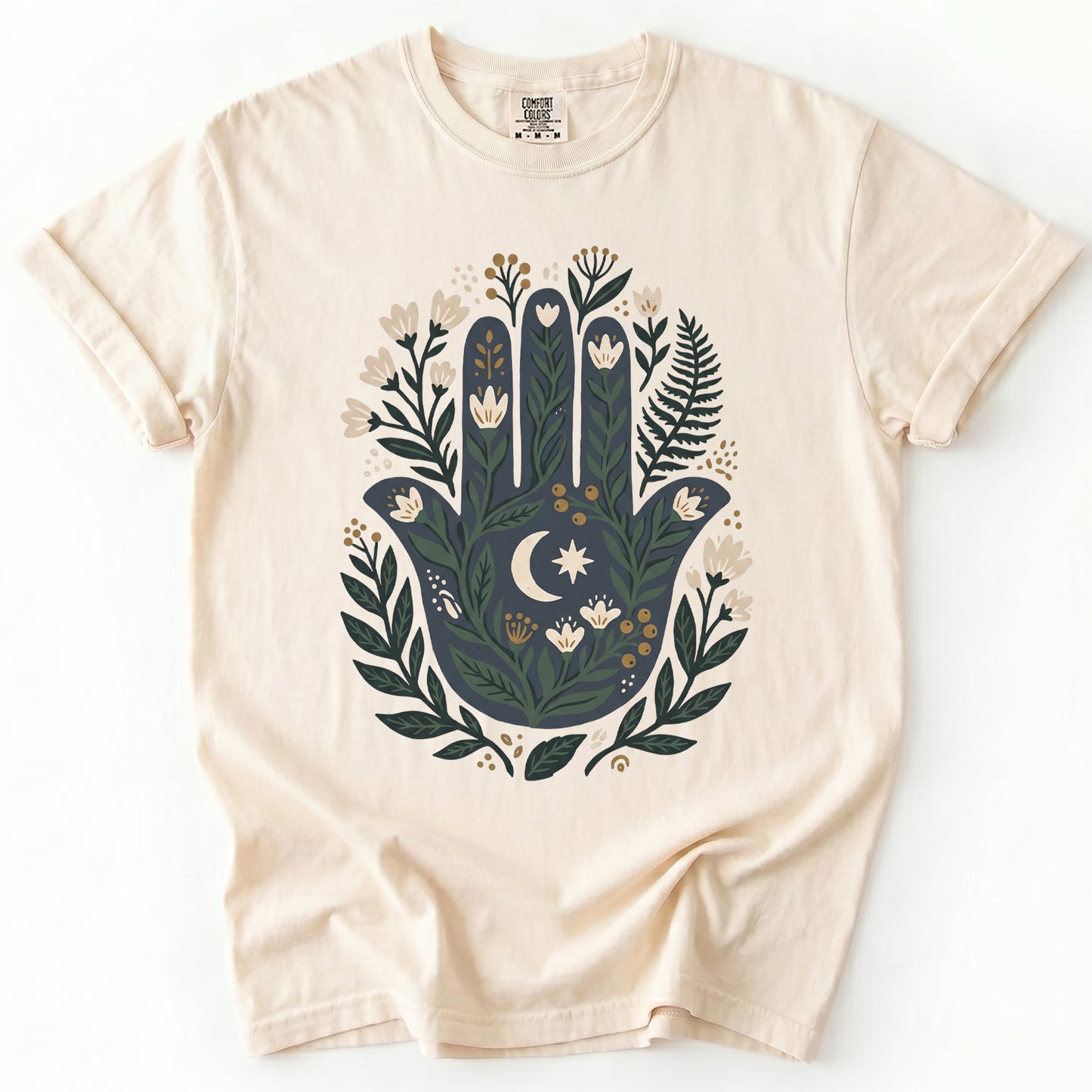 Hamsa & Crescent Moon Vintage Washed T-Shirt