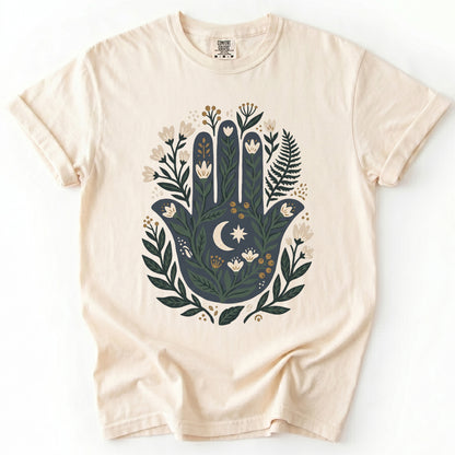 Hamsa & Crescent Moon Vintage Washed T-Shirt