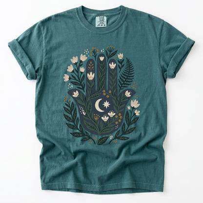 Hamsa & Crescent Moon Vintage Washed T-Shirt