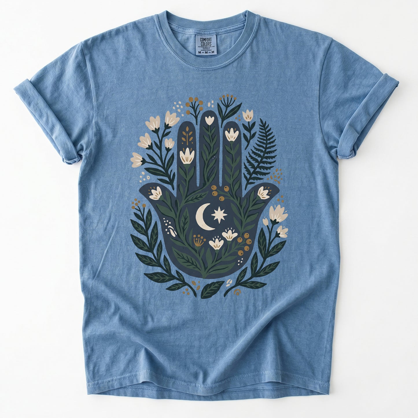 Hamsa & Crescent Moon Vintage Washed T-Shirt