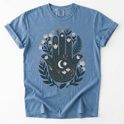 Hamsa & Crescent Moon Vintage Washed T-Shirt