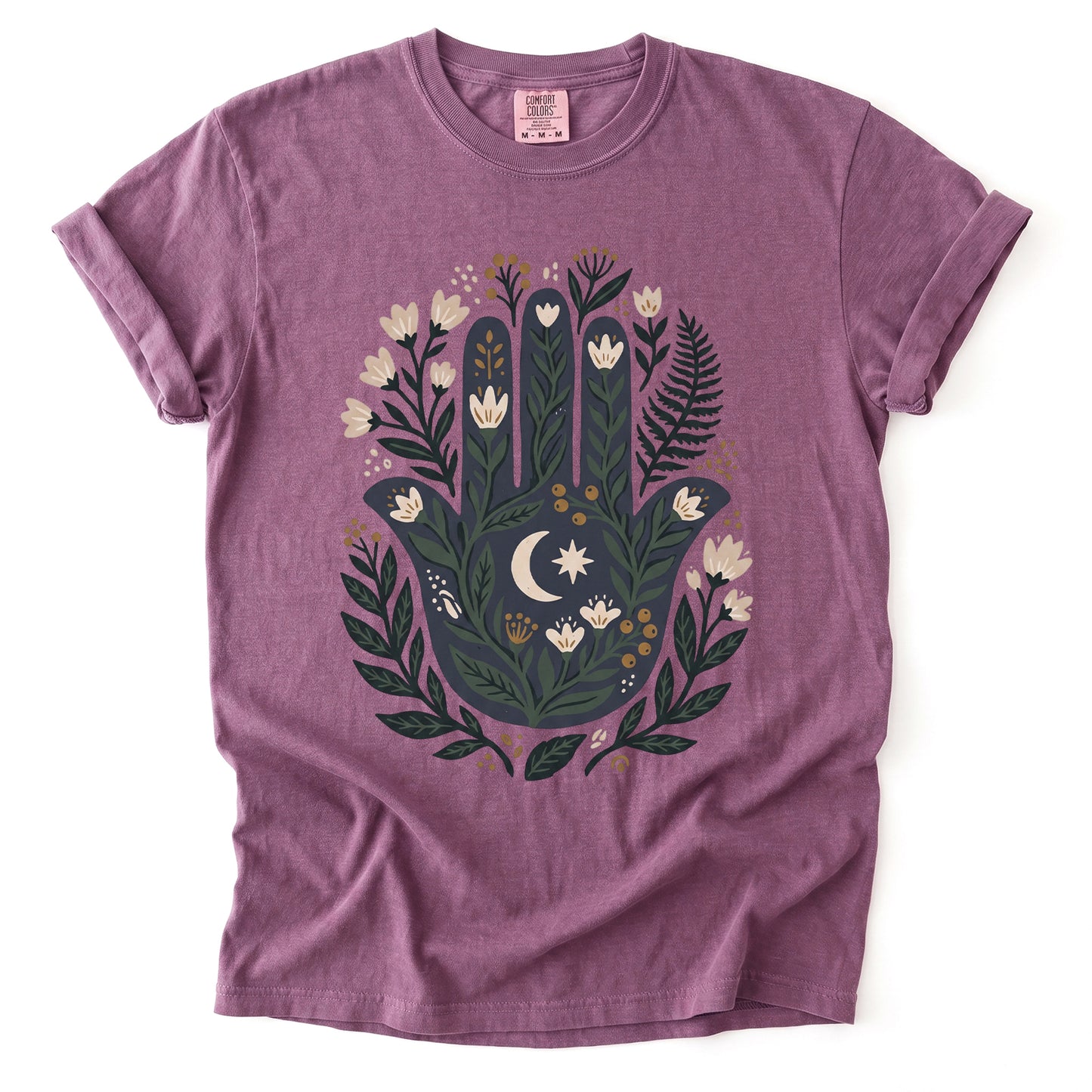 Hamsa & Crescent Moon Vintage Washed T-Shirt