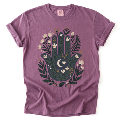Hamsa & Crescent Moon Vintage Washed T-Shirt