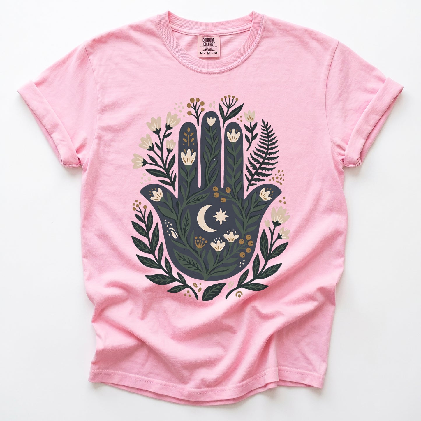 Hamsa & Crescent Moon Vintage Washed T-Shirt