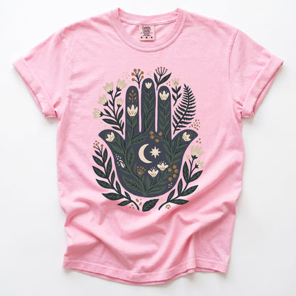 Hamsa & Crescent Moon Vintage Washed T-Shirt