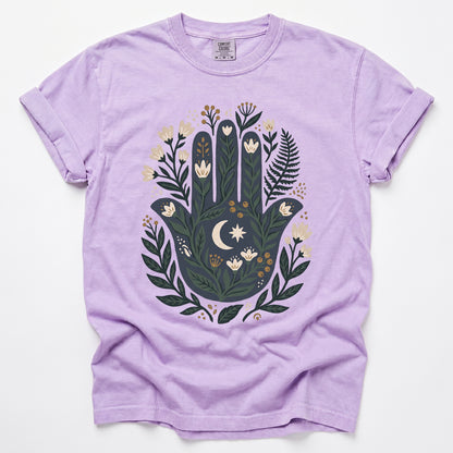 Hamsa & Crescent Moon Vintage Washed T-Shirt