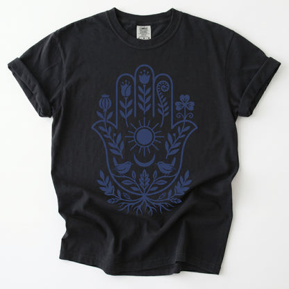 Hamsa Hand Folk Art Vintage Washed T-Shirt