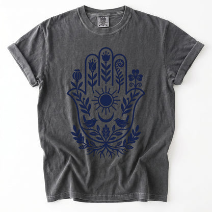 Hamsa Hand Folk Art Vintage Washed T-Shirt
