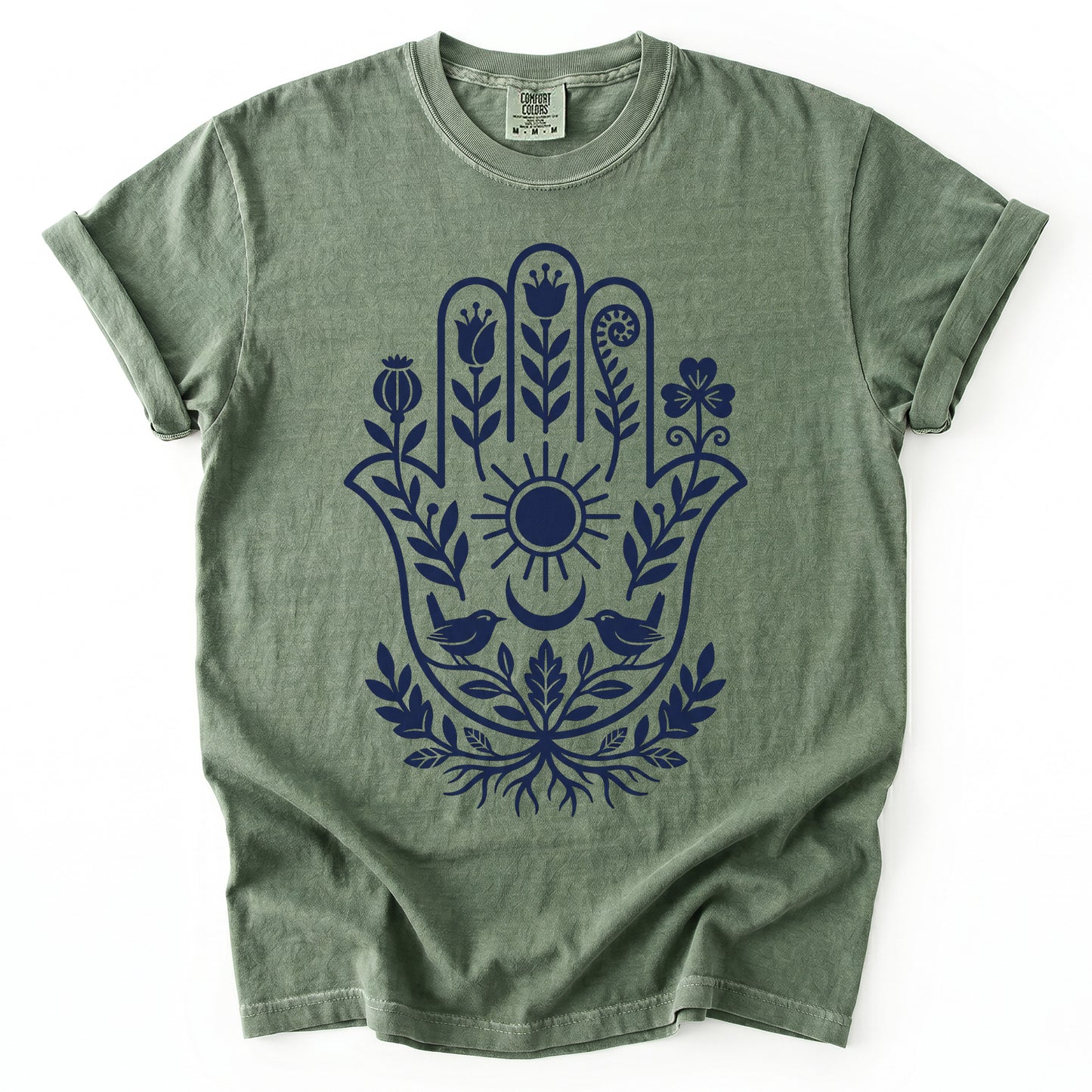 Hamsa Hand Folk Art Vintage Washed T-Shirt