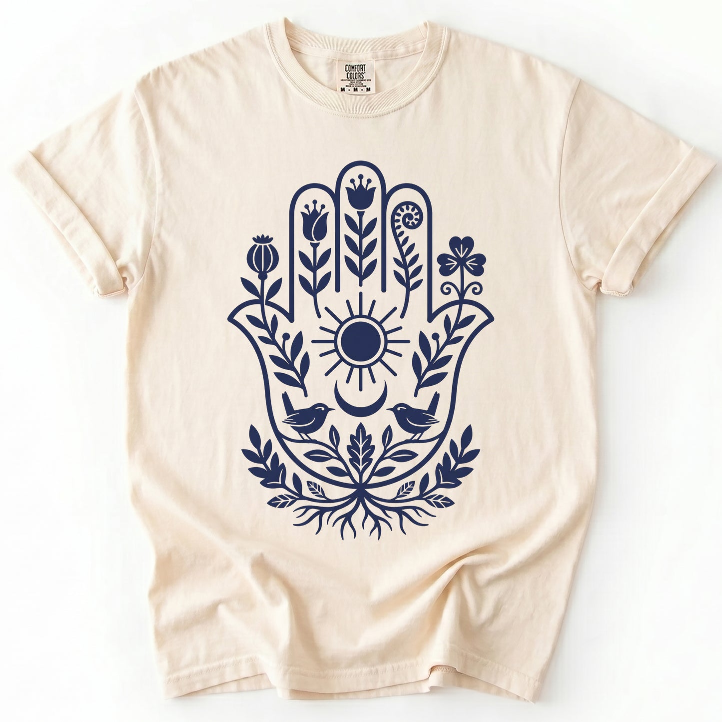 Hamsa Hand Folk Art Vintage Washed T-Shirt