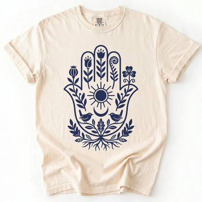 Hamsa Hand Folk Art Vintage Washed T-Shirt