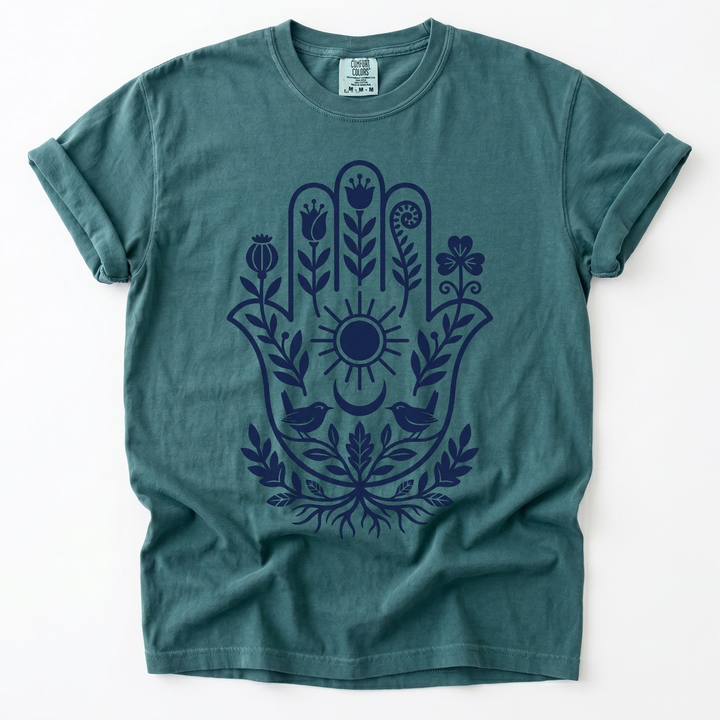 Hamsa Hand Folk Art Vintage Washed T-Shirt