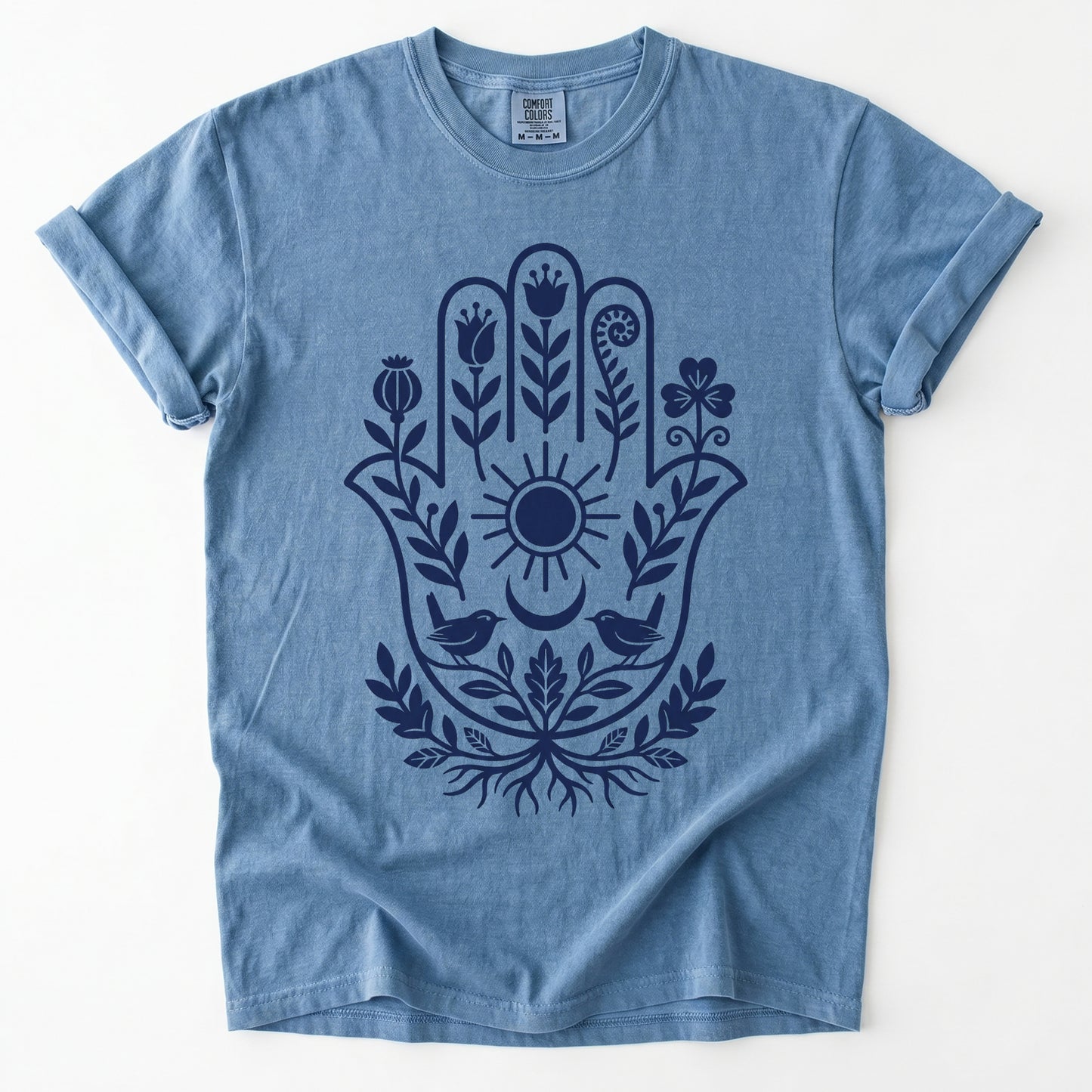 Hamsa Hand Folk Art Vintage Washed T-Shirt