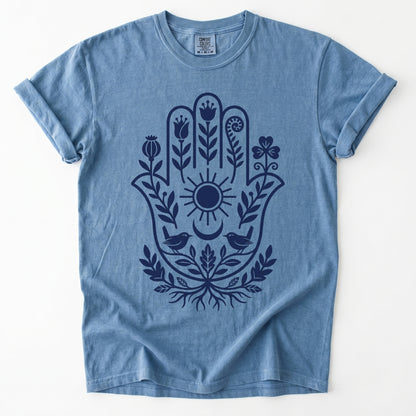 Hamsa Hand Folk Art Vintage Washed T-Shirt