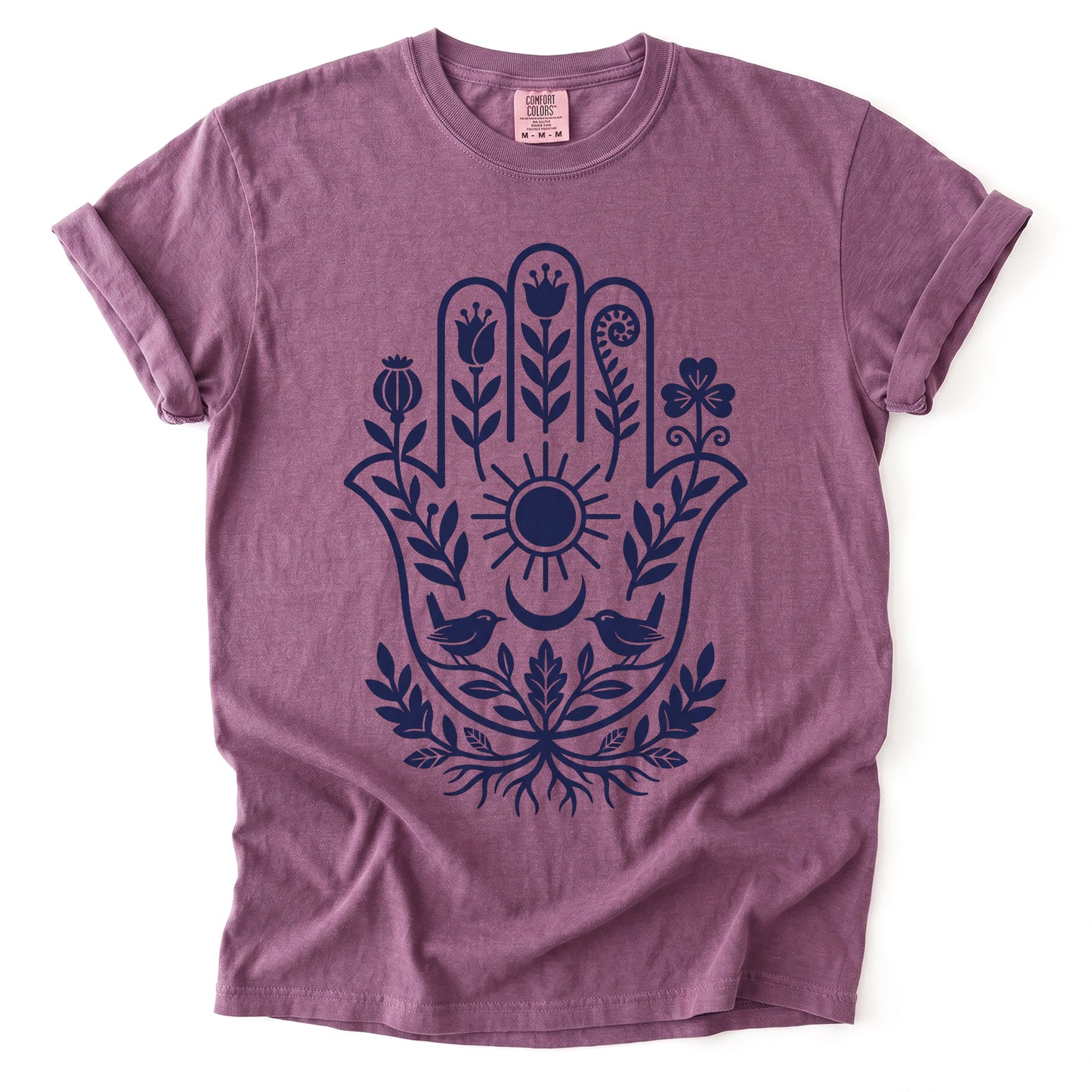 Hamsa Hand Folk Art Vintage Washed T-Shirt