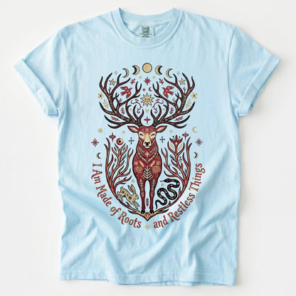 Mystical Folk Art Stag Heavyweight T-Shirt
