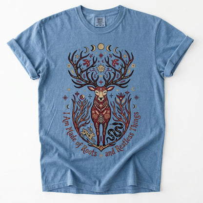 Mystical Folk Art Stag Heavyweight T-Shirt