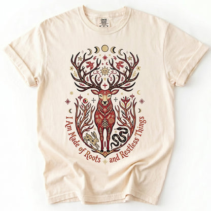 Mystical Folk Art Stag Heavyweight T-Shirt