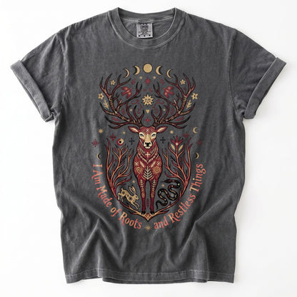 Mystical Folk Art Stag Heavyweight T-Shirt