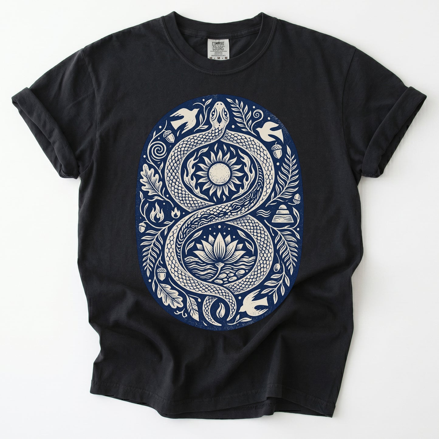 Infinity Serpent Block Print Vintage Washed T-Shirt