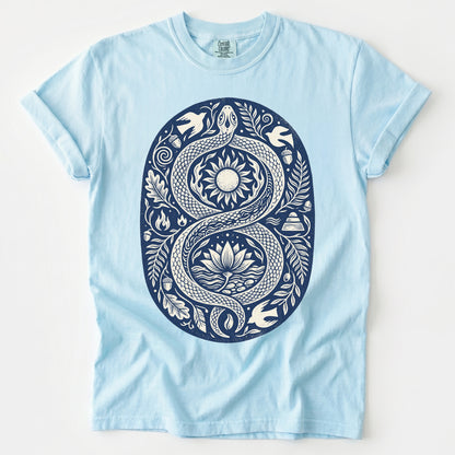 Infinity Serpent Block Print Vintage Washed T-Shirt
