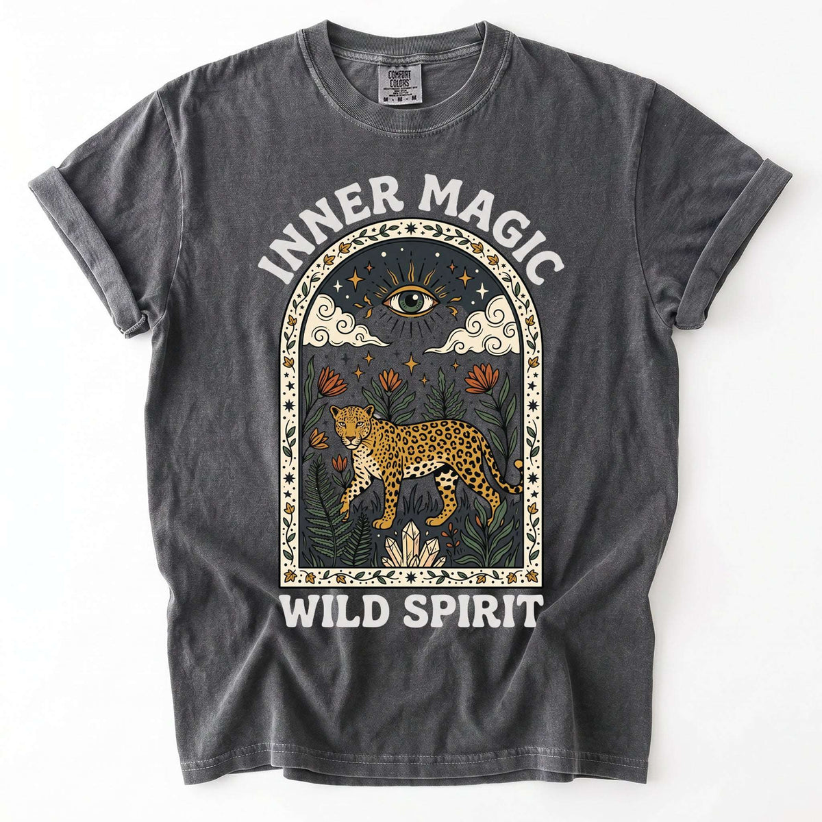 Inner Magic Wild Spirit Mystic Leopard Vintage Washed T-Shirt