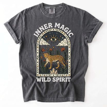 Inner Magic Wild Spirit Mystic Leopard Vintage Washed T-Shirt
