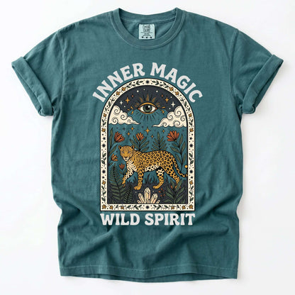 Inner Magic Wild Spirit Mystic Leopard Vintage Washed T-Shirt