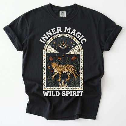 Inner Magic Wild Spirit Mystic Leopard Vintage Washed T-Shirt