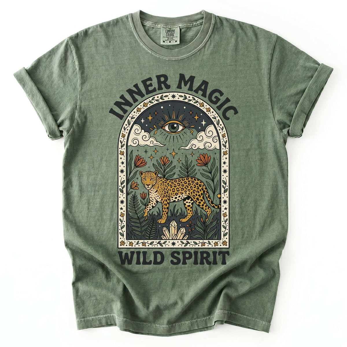 Inner Magic Wild Spirit Mystic Leopard Vintage Washed T-Shirt