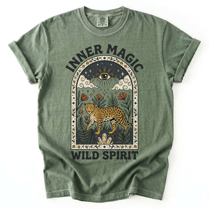 Inner Magic Wild Spirit Mystic Leopard Vintage Washed T-Shirt