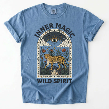 Inner Magic Wild Spirit Mystic Leopard Vintage Washed T-Shirt