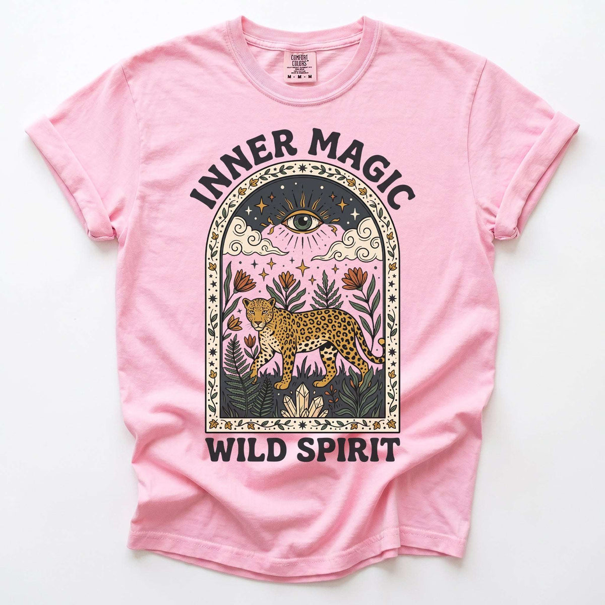 Inner Magic Wild Spirit Mystic Leopard Vintage Washed T-Shirt