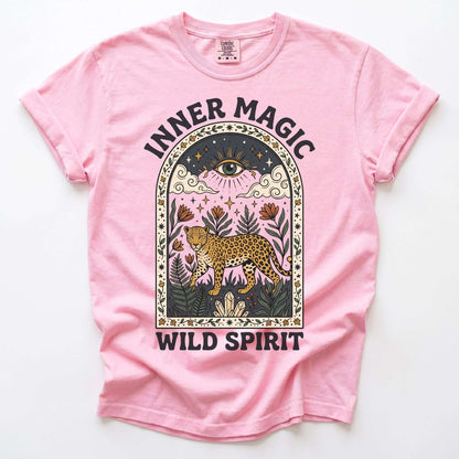 Inner Magic Wild Spirit Mystic Leopard Vintage Washed T-Shirt