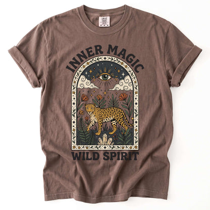 Inner Magic Wild Spirit Mystic Leopard Vintage Washed T-Shirt