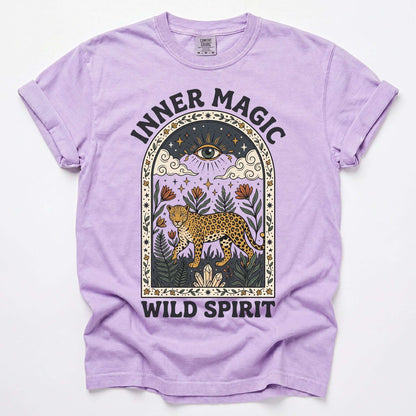 Inner Magic Wild Spirit Mystic Leopard Vintage Washed T-Shirt