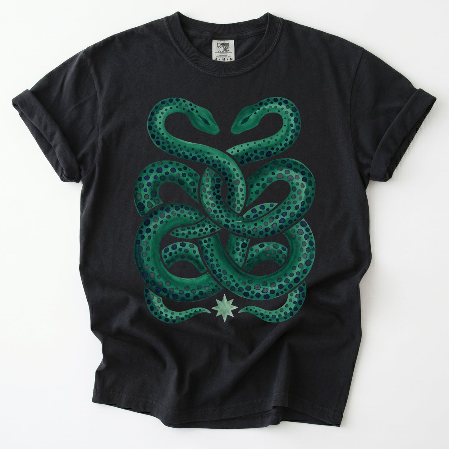 Intertwined Emerald Serpents Vintage Washed T-Shirt