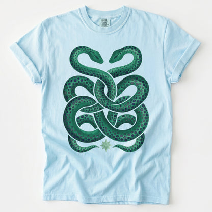 Intertwined Emerald Serpents Vintage Washed T-Shirt