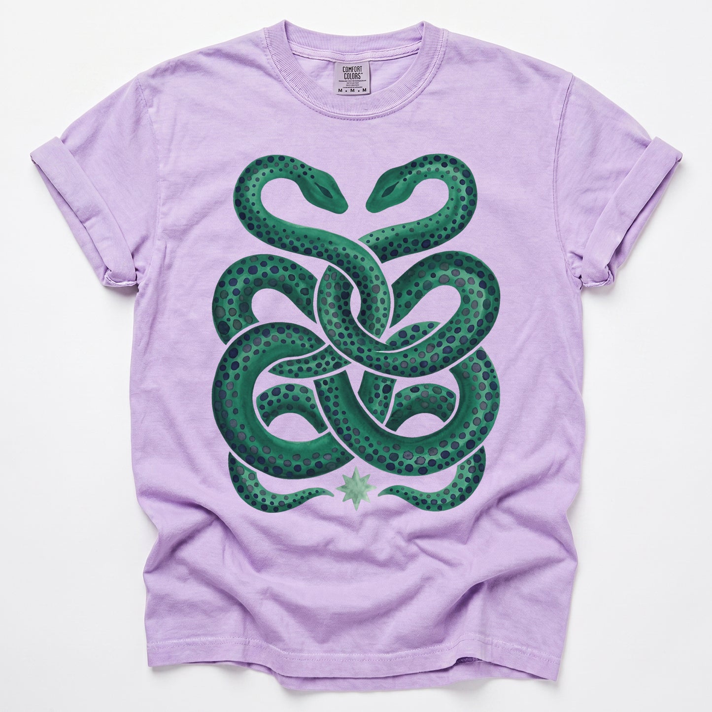Intertwined Emerald Serpents Vintage Washed T-Shirt