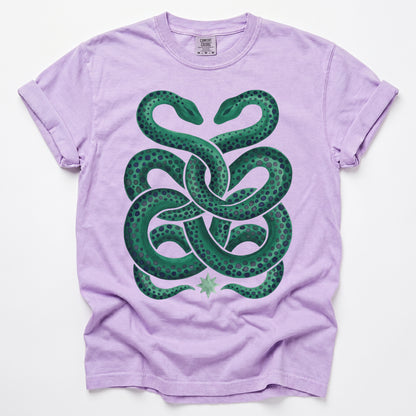 Intertwined Emerald Serpents Vintage Washed T-Shirt