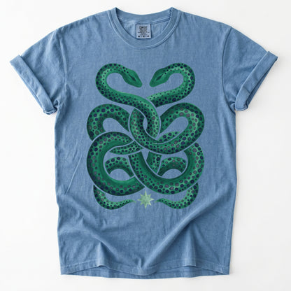 Intertwined Emerald Serpents Vintage Washed T-Shirt