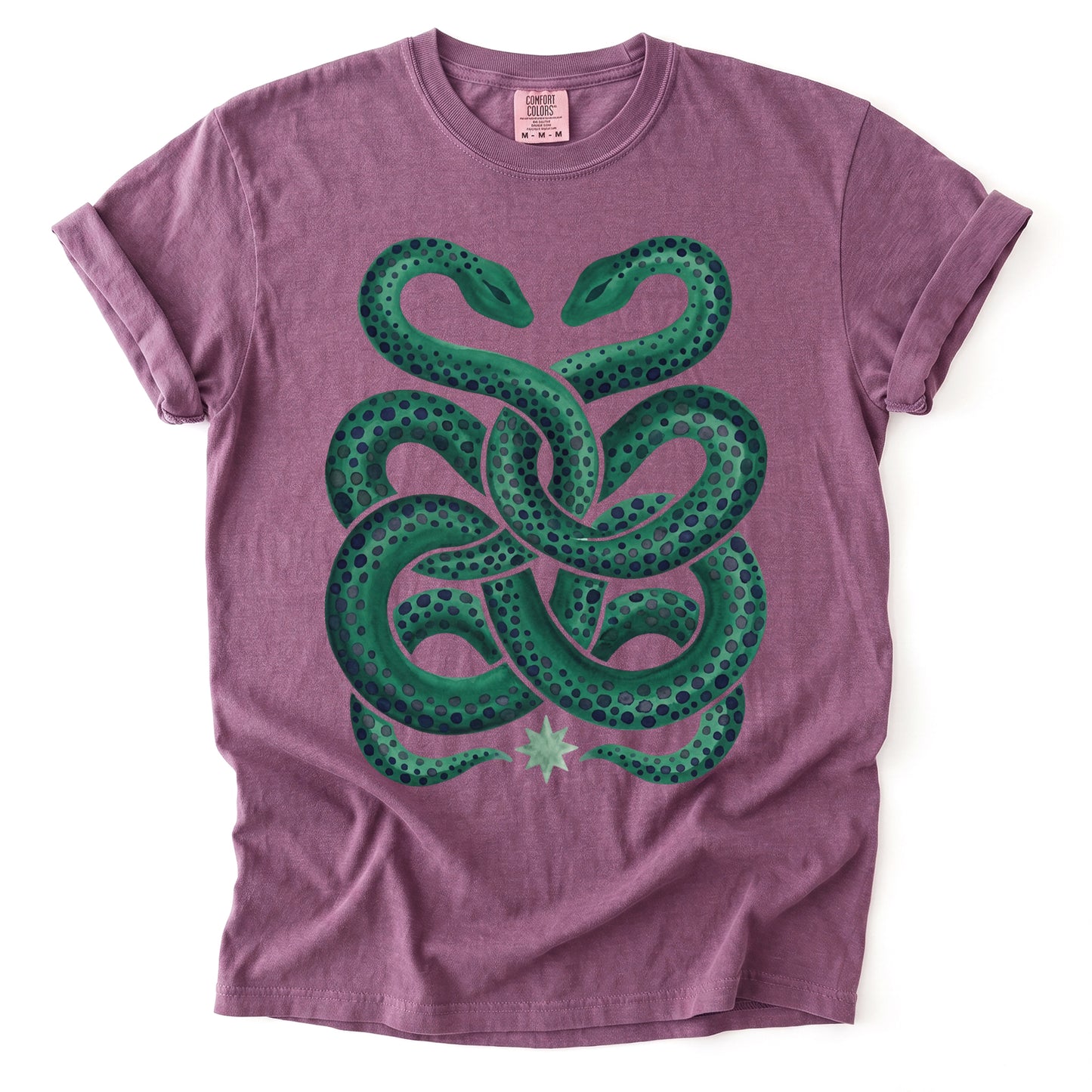 Intertwined Emerald Serpents Vintage Washed T-Shirt