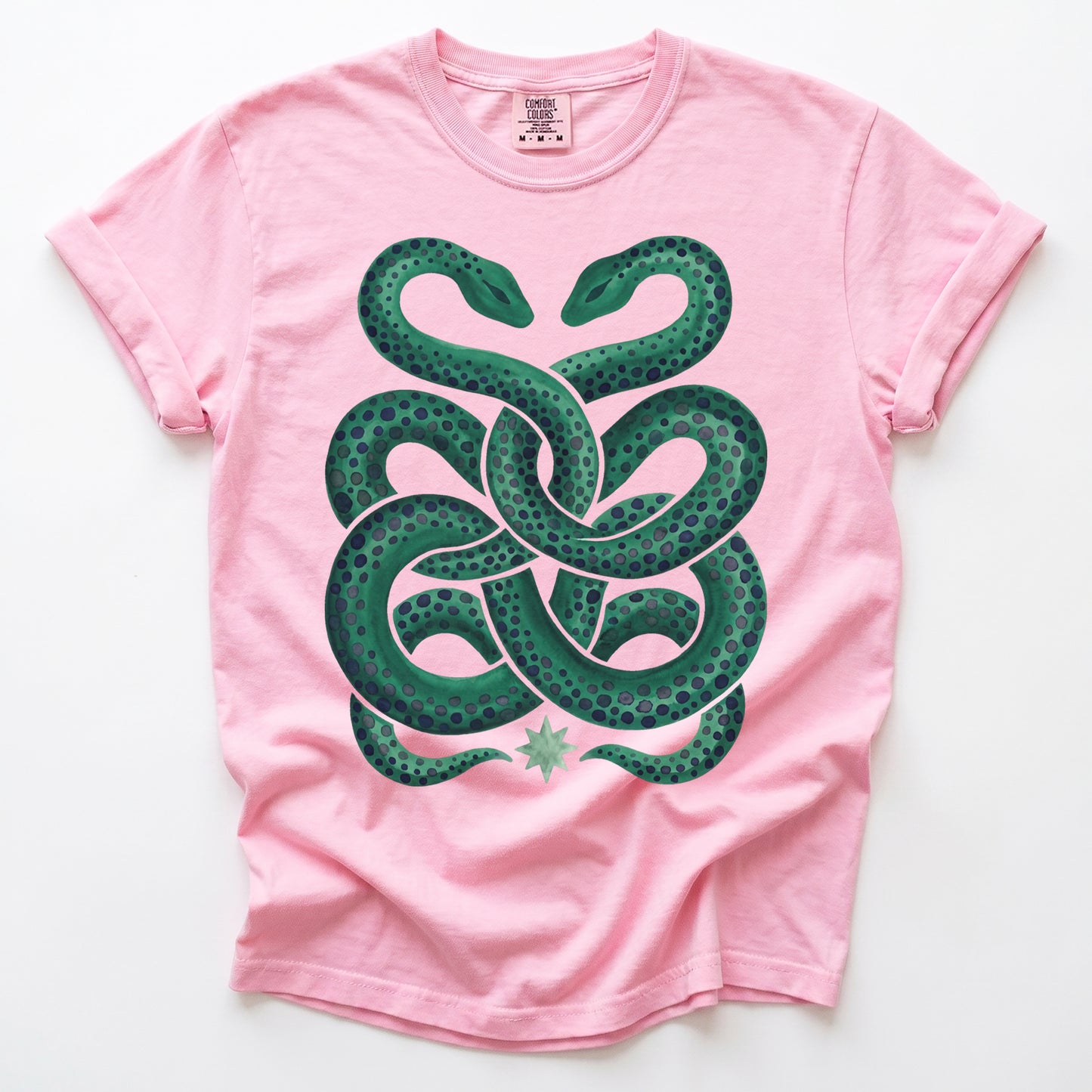 Intertwined Emerald Serpents Vintage Washed T-Shirt