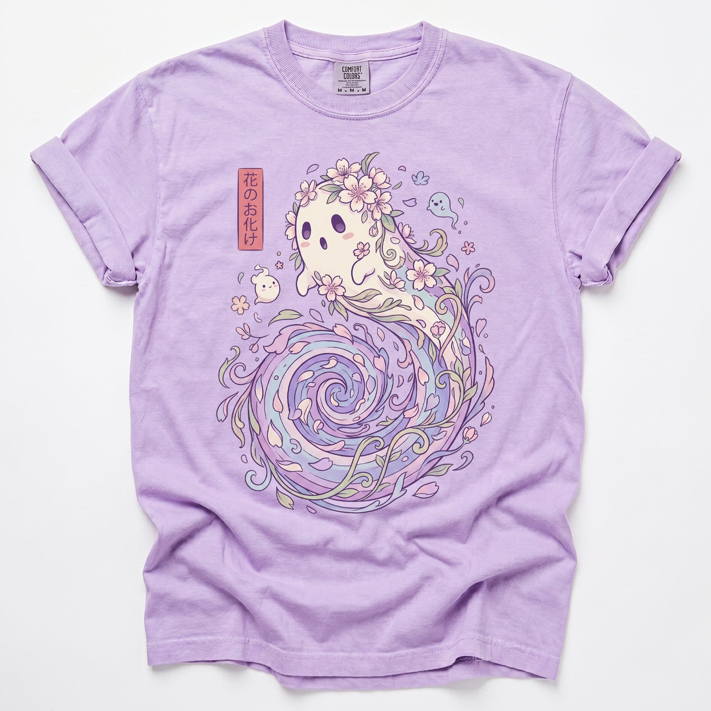 Kawaii Flower Ghost Vintage Washed T-Shirt