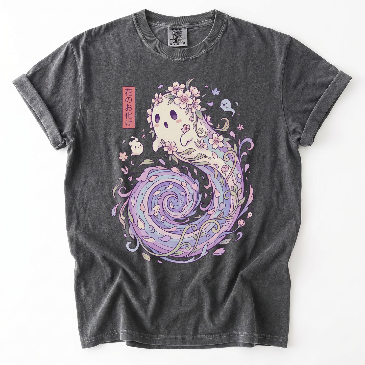 Kawaii Flower Ghost Vintage Washed T-Shirt