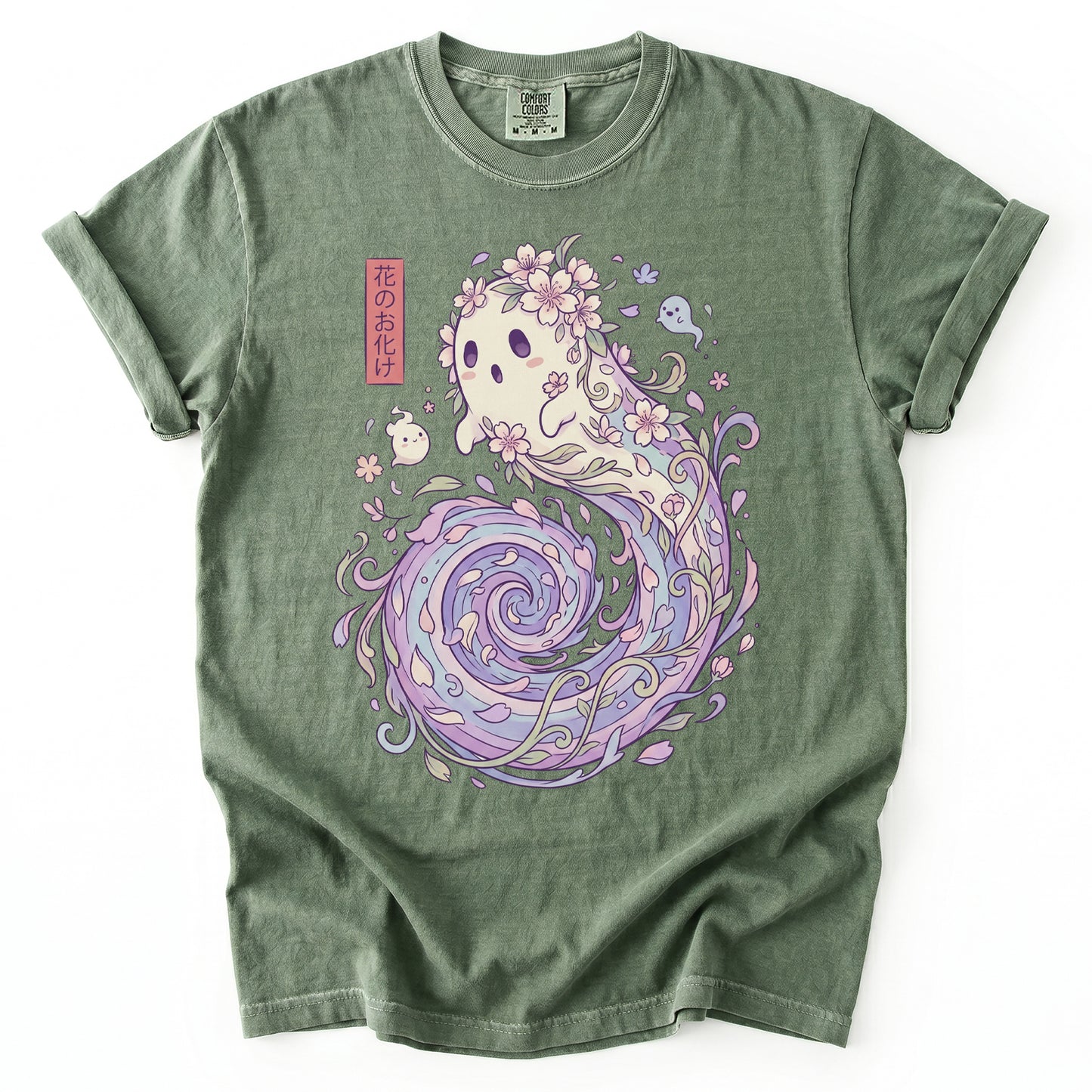 Kawaii Flower Ghost Vintage Washed T-Shirt