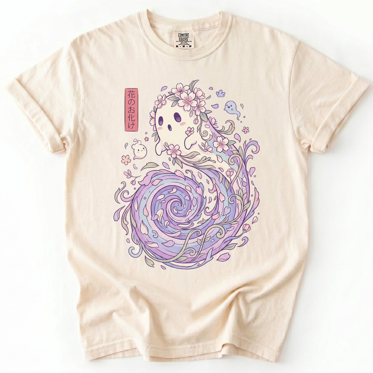 Kawaii Flower Ghost Vintage Washed T-Shirt