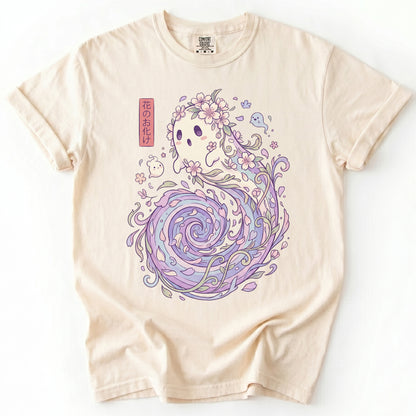 Kawaii Flower Ghost Vintage Washed T-Shirt