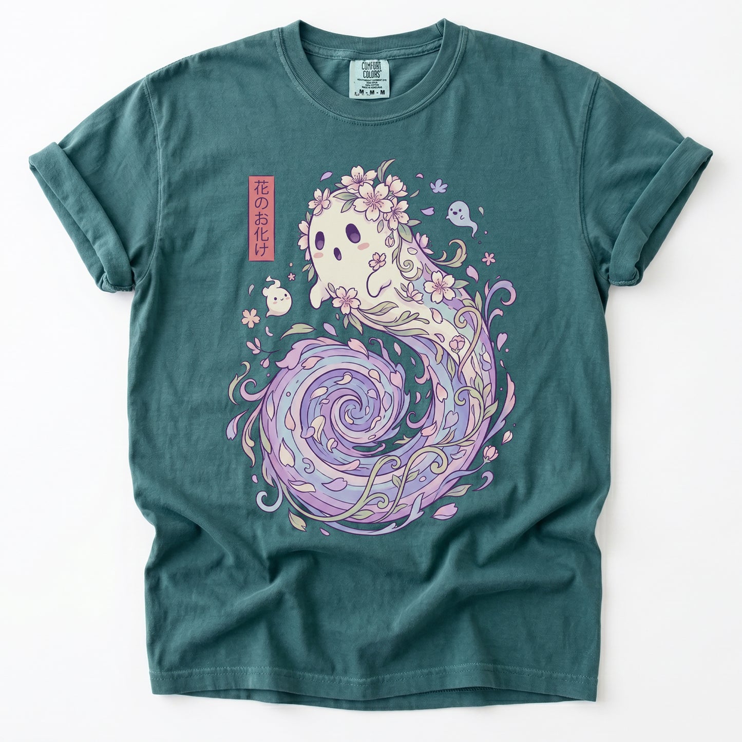 Kawaii Flower Ghost Vintage Washed T-Shirt