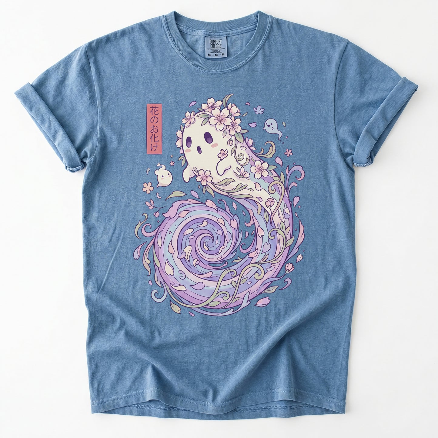 Kawaii Flower Ghost Vintage Washed T-Shirt